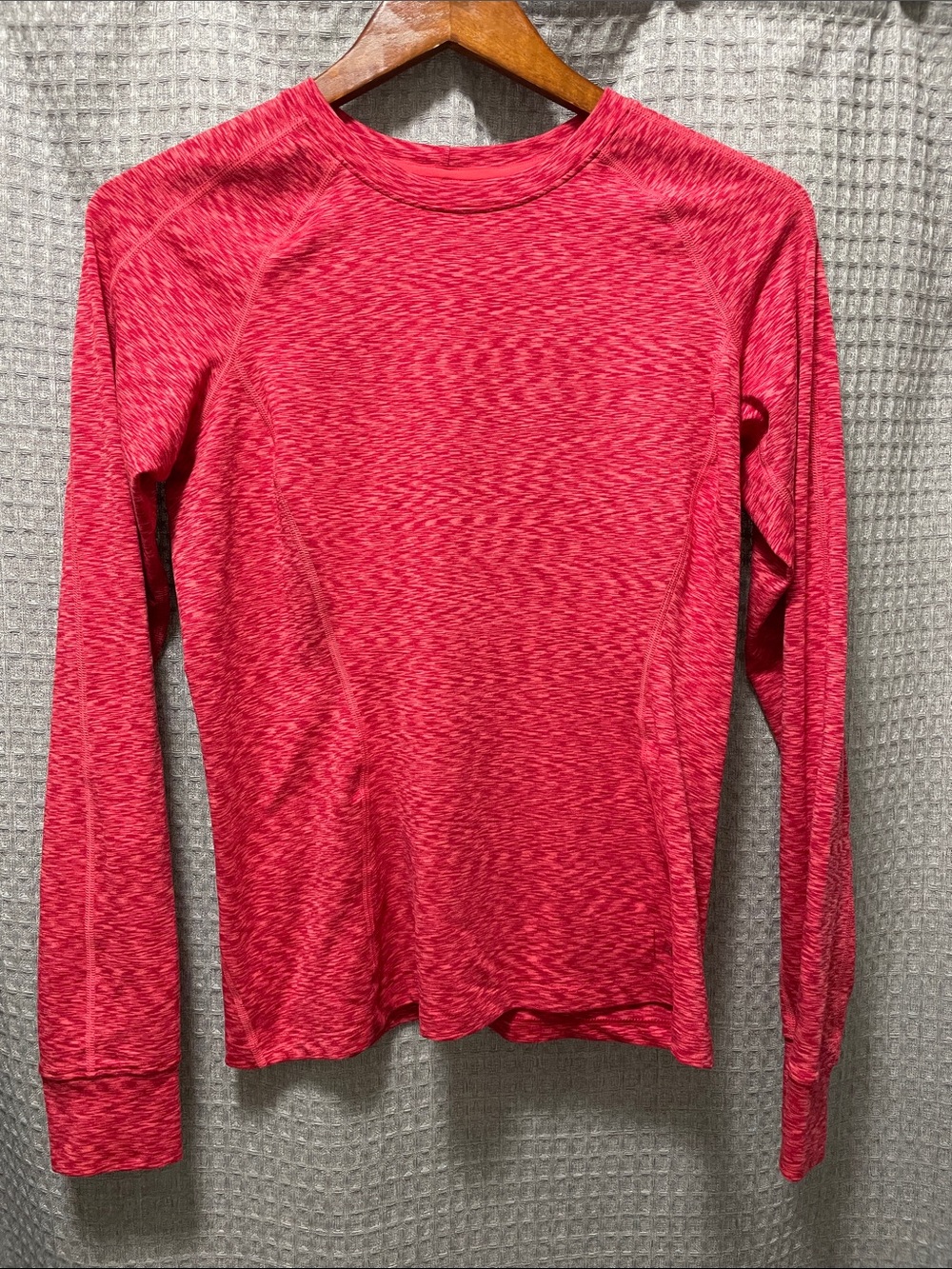 REI Heathered Pink Long Sleeve Performance Top